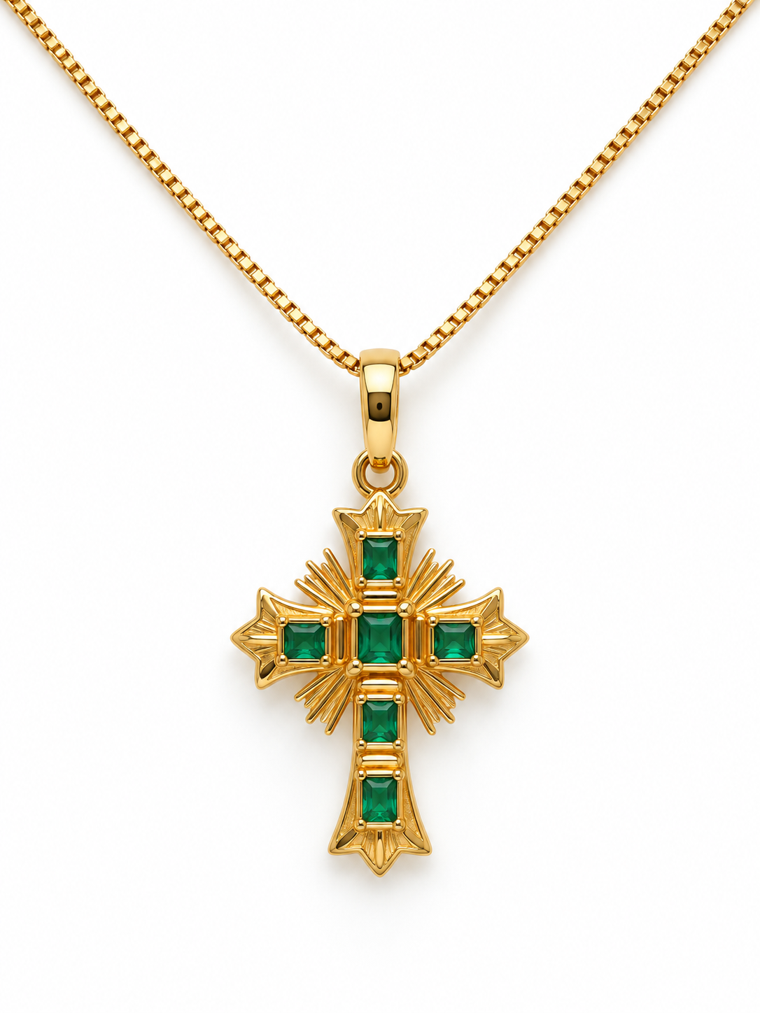 Dije DJ-012 con esmeralda rectangular